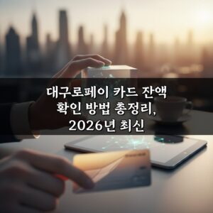 대구로페이 카드 잔액 확인 방법 총정리, 2026년 최신