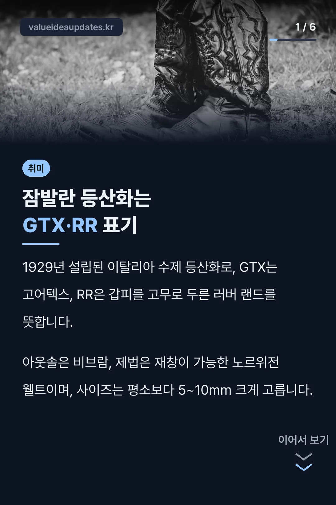 잠발란 등산화는 GTX·RR 표기