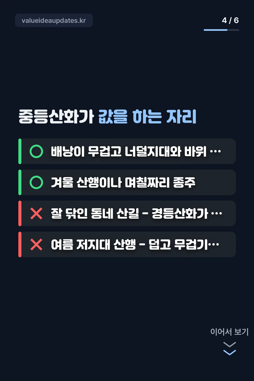 중등산화가 맞는 상황