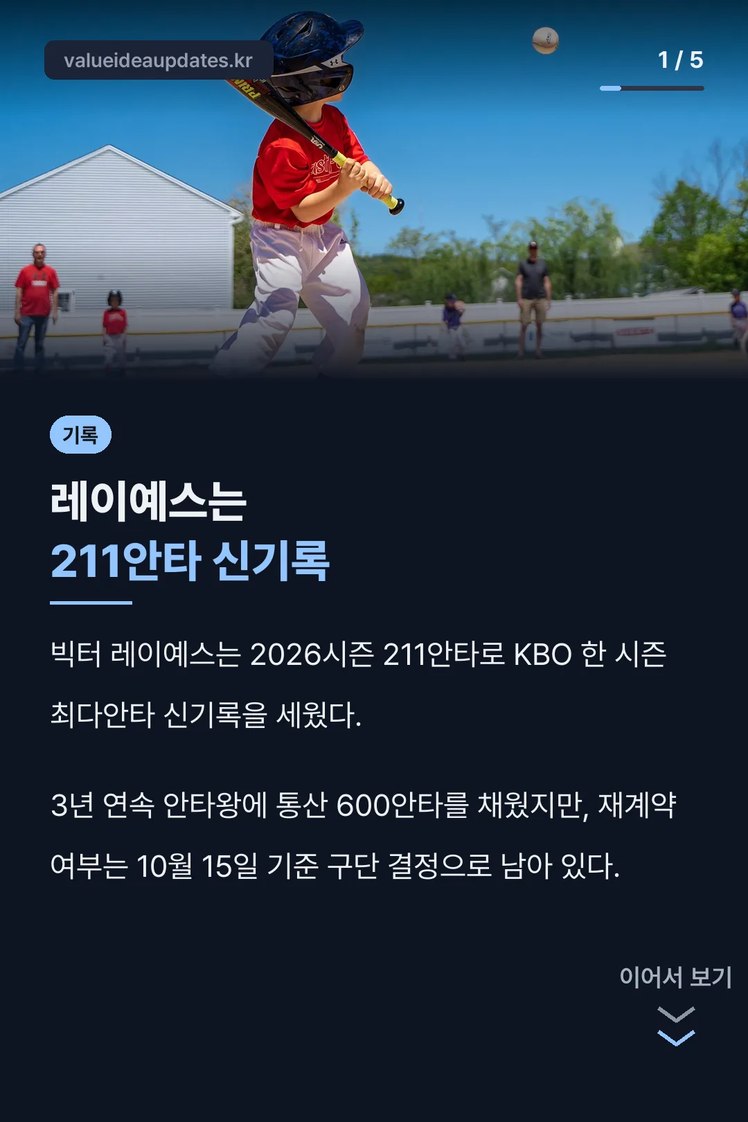 레이예스 211안타 신기록